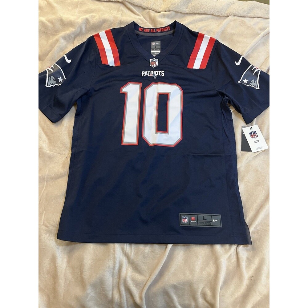 Nike New England Patriots #10 Mac Jones Blue NFL Jersey Men's Size Large L NWT